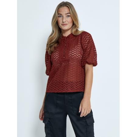 Minus minus Blouse Jeva kastanjebruin