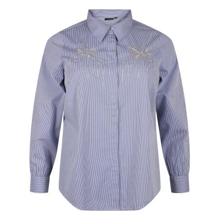 Zizzi Zizzi Blouse ESALINA blauw / zilver / wit