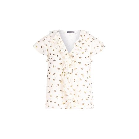 Zero zero Blouse lichtbeige / donkerbruin / offwhite