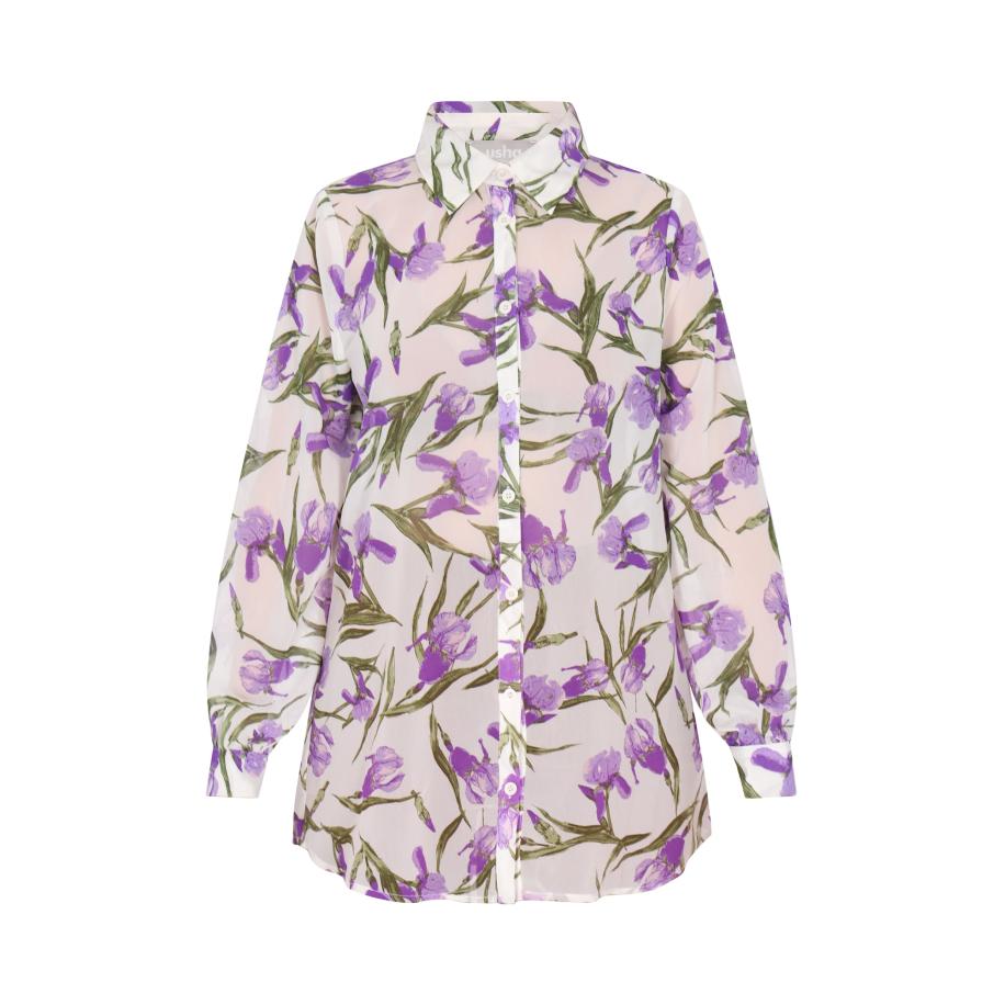 Usha Blouse beige / groen / lila Paars