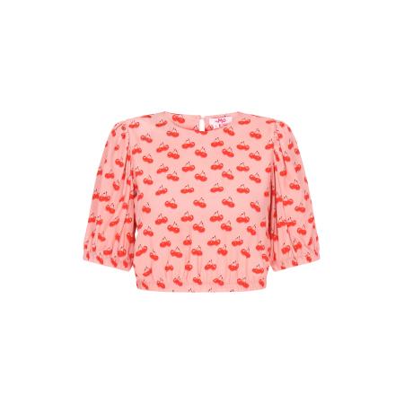 MYMO Blouse groen / pastelroze / rood