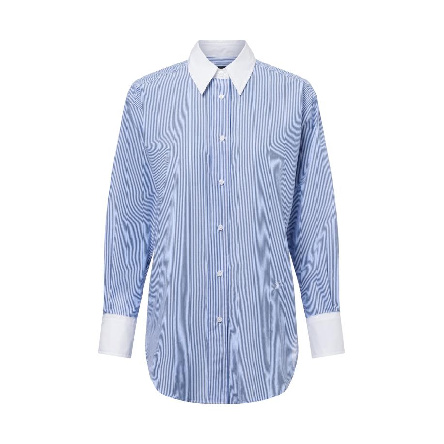 Hugo Boss BOSS Blouse Badina lichtblauw / wit -