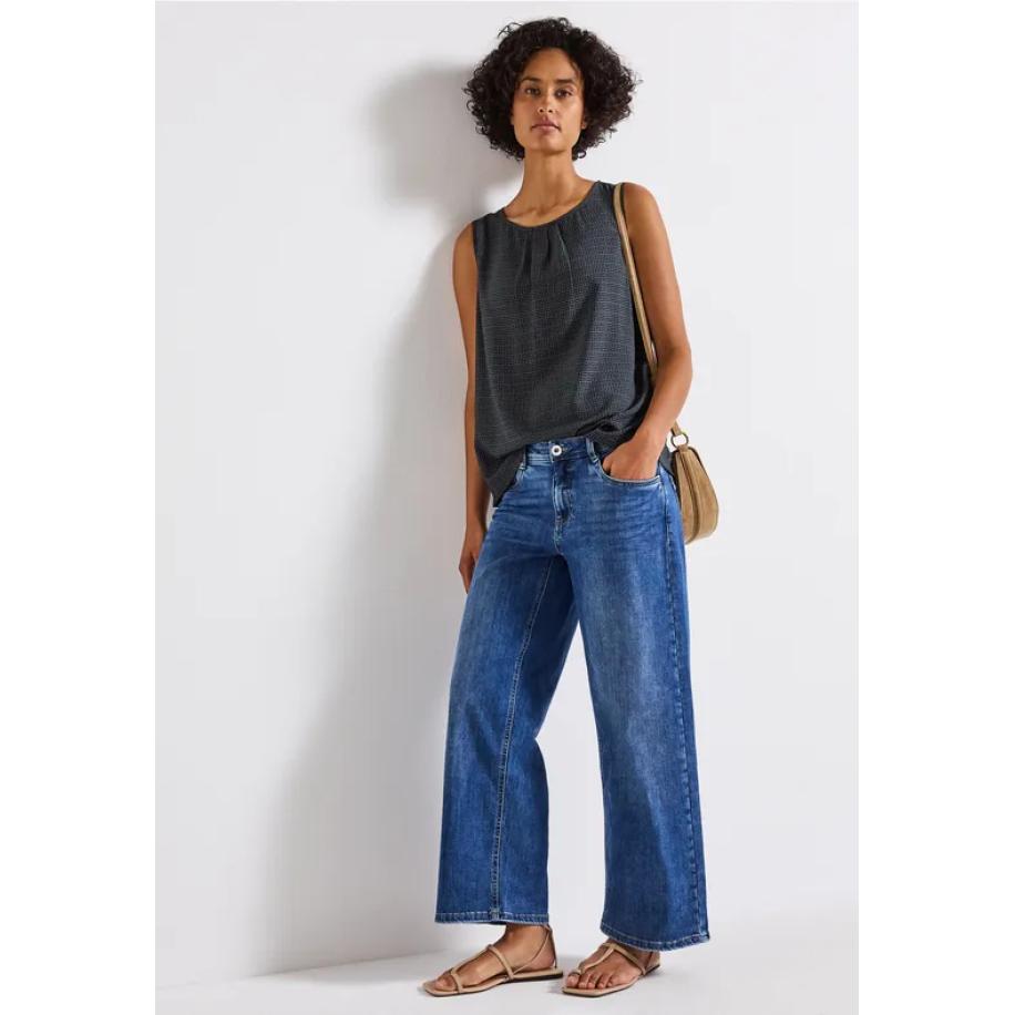 Street One Gedessineerde blouse top Blauw