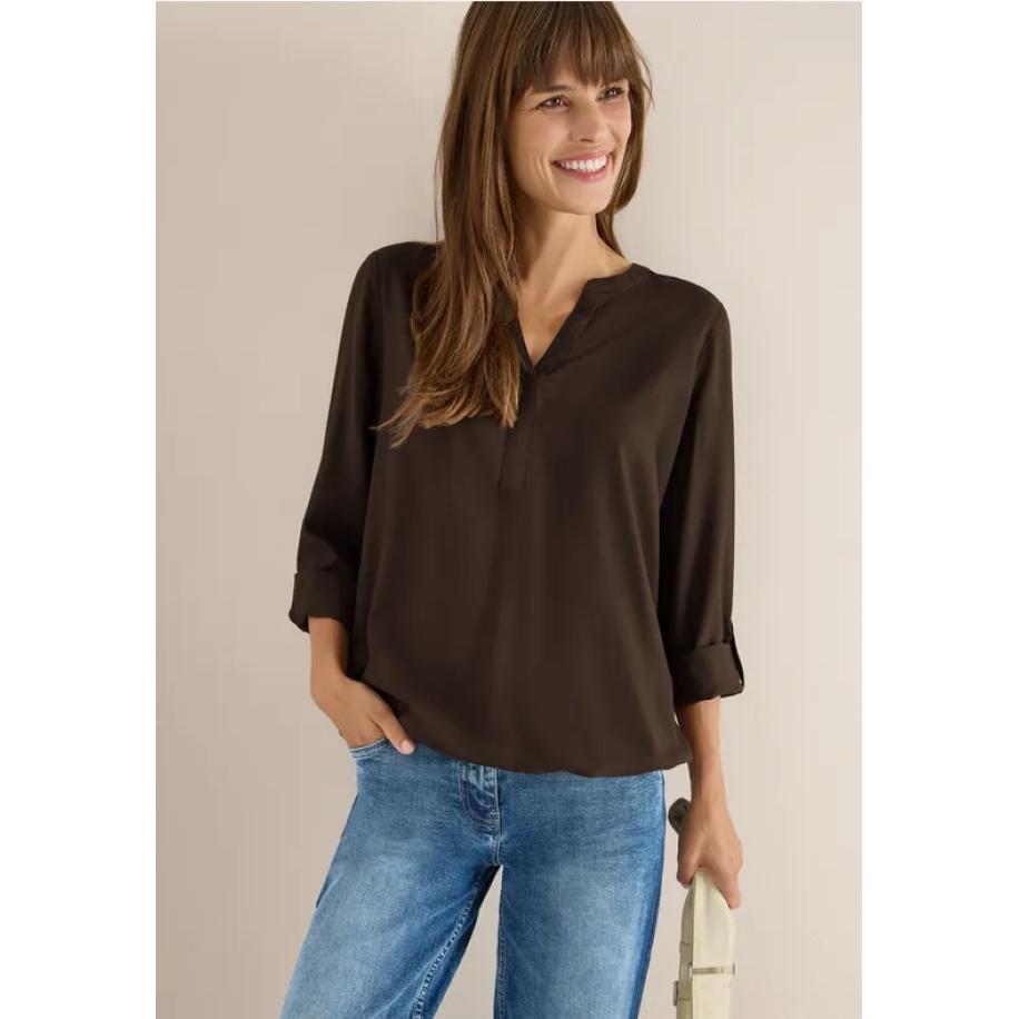 CECIL Blouse in effen kleur Bruin