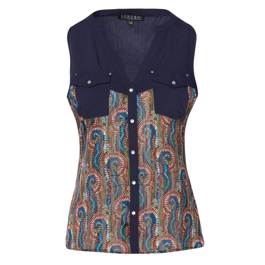 KOROSHI Blouse marine Blauw