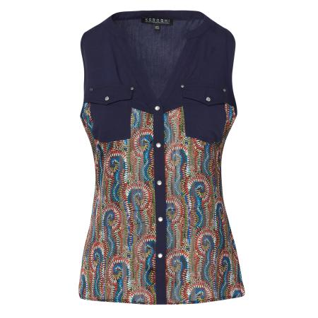 KOROSHI Blouse marine