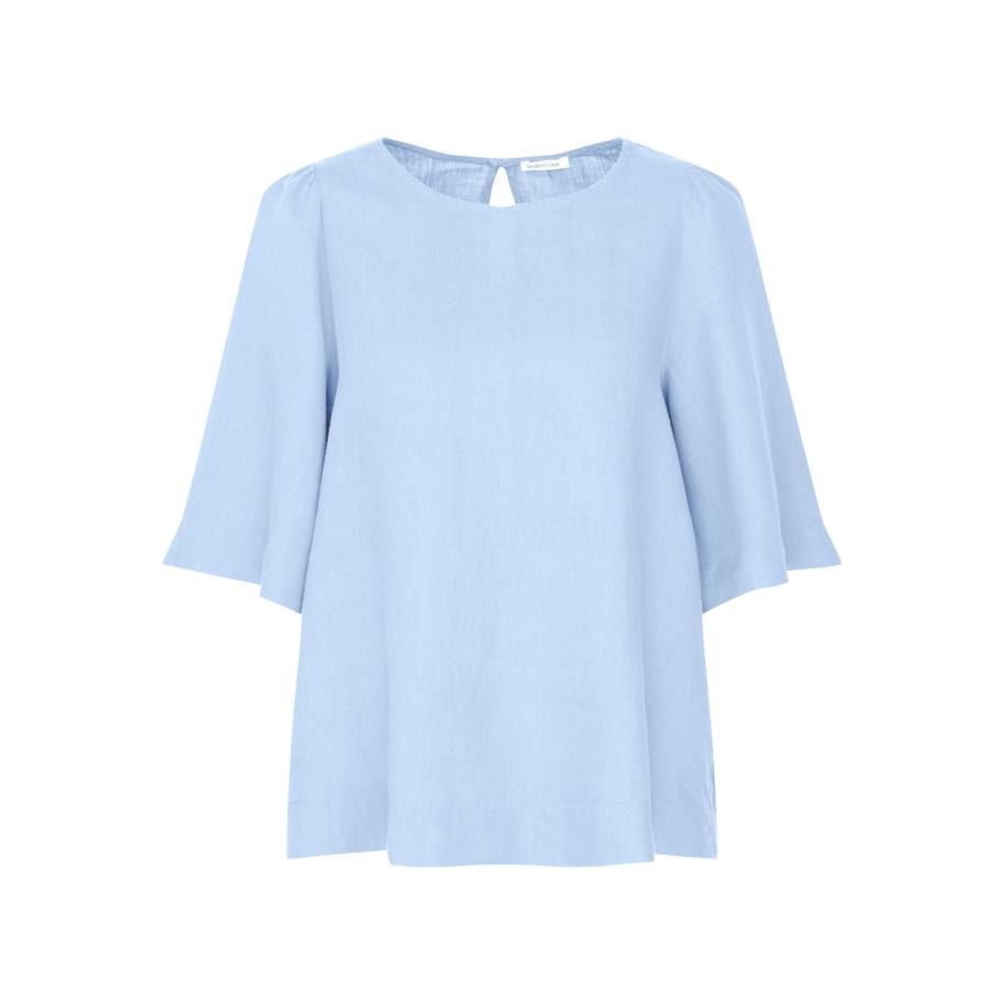 SEIDENSTICKER Blouse Schwarze Rose lichtblauw Blauw