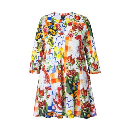 Ulla Popken Ulla Popken Tuniek kobaltblauw / groen / donkeroranje / natuurwit