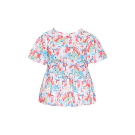 NALLY NALLY Blouse Fashion Look lichtblauw / lichtroze / lichtrood / wit