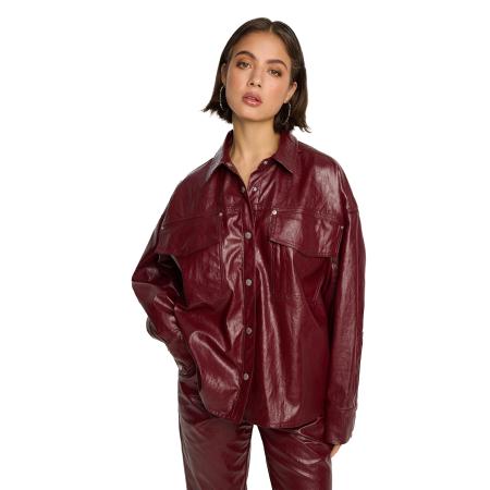 Alix The Label Faux Leather Blouse