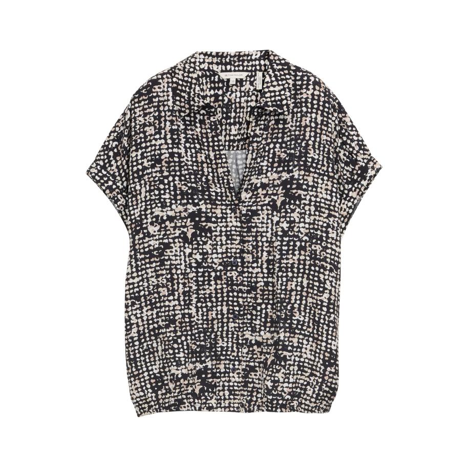 Tom Tailor TOM TAILOR Blouse beige / zwart / wit -