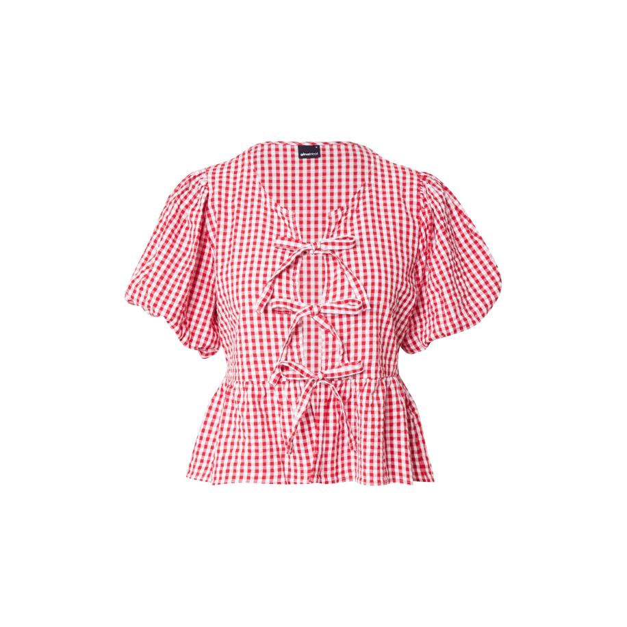 Gina Tricot Gina Tricot Blouse rood / watermeloen rood / wit -