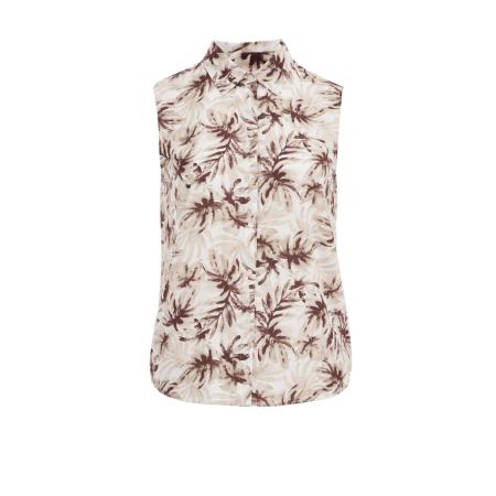 WE Fashion Dames blouse - Curve - Regular fit - Beige - Viscose - Plus Size Maat: 52