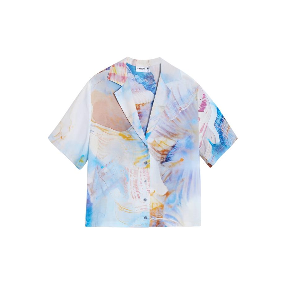 Desigual Desigual Blouse azuur / lichtblauw / mosterd / oudroze -
