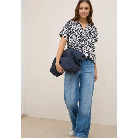 CECIL Gedessineerde blouse met gespleten hals