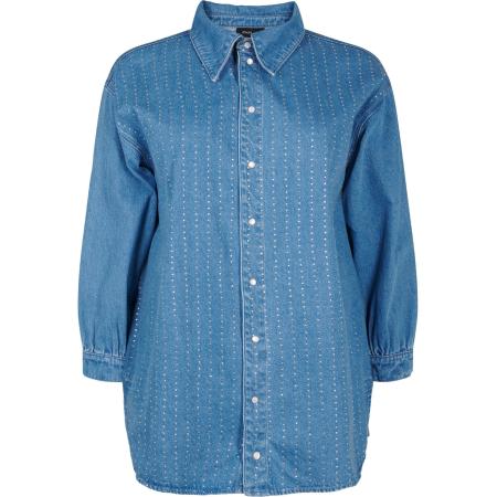 Zizzi Zizzi Blouse Jamia blauw denim / zilver