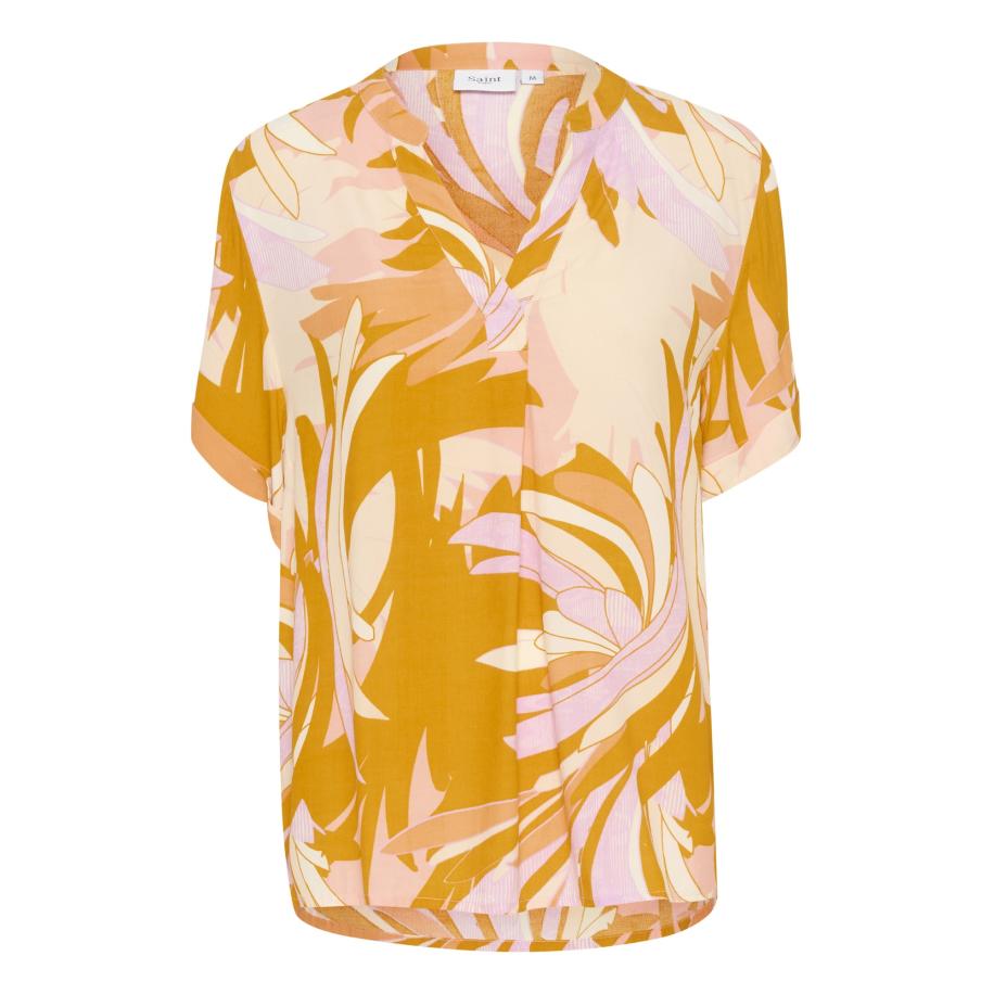 SAINT TROPEZ Blouse crème / curry / sering / abrikoos Oranje