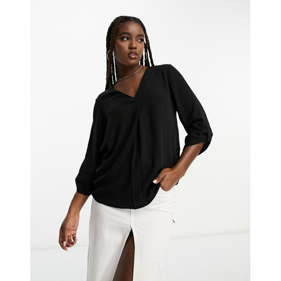 JDY Blouse met V-hals in zwart Zwart