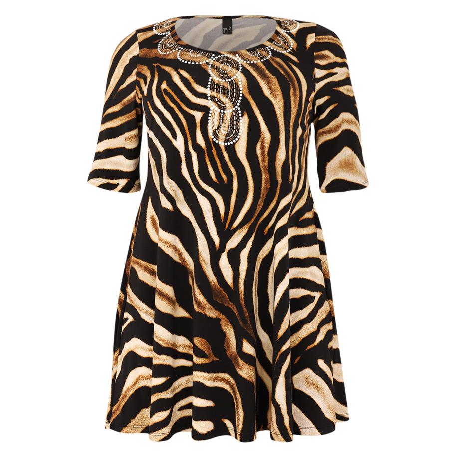 YOEK Tuniek beige / bruin / zwart Multicolor