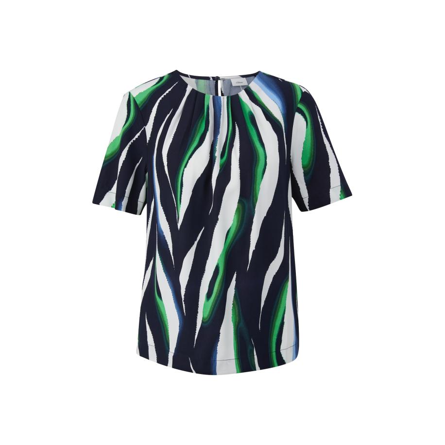 s.Oliver BLACK LABEL s.Oliver BLACK LABEL Blouse navy / lichtblauw / grasgroen / wit -