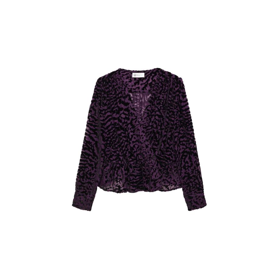 Mango MANGO Blouse Debora lila / zwart -