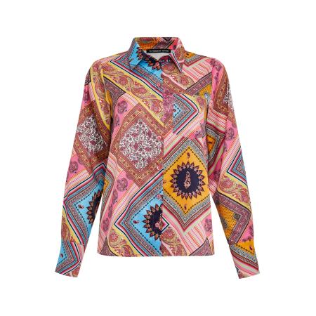 Threadbare Threadbare Blouse Sanasa turquoise / goudgeel / pink / wit