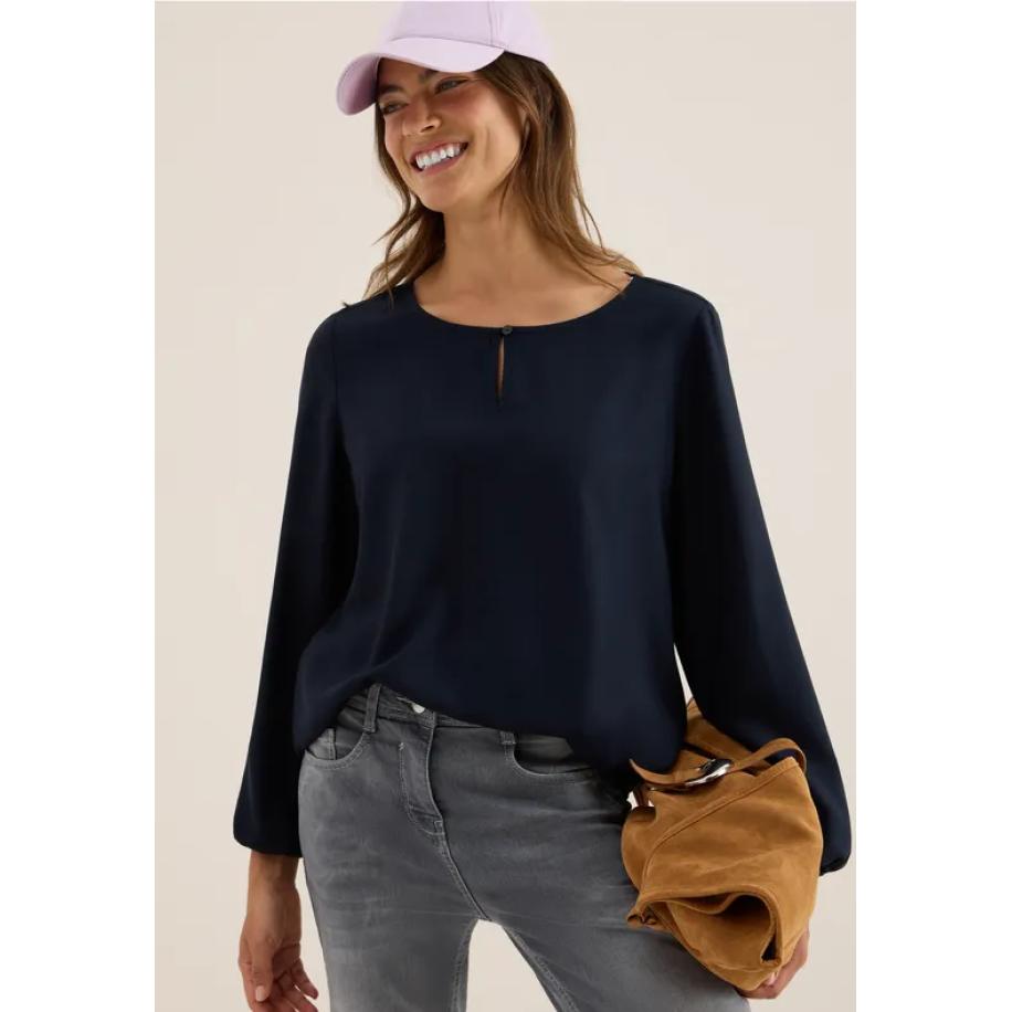 CECIL Blouse in effen kleur Blauw