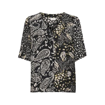 Kaffe Kaffe Blouse Lita geel / zwart / wit