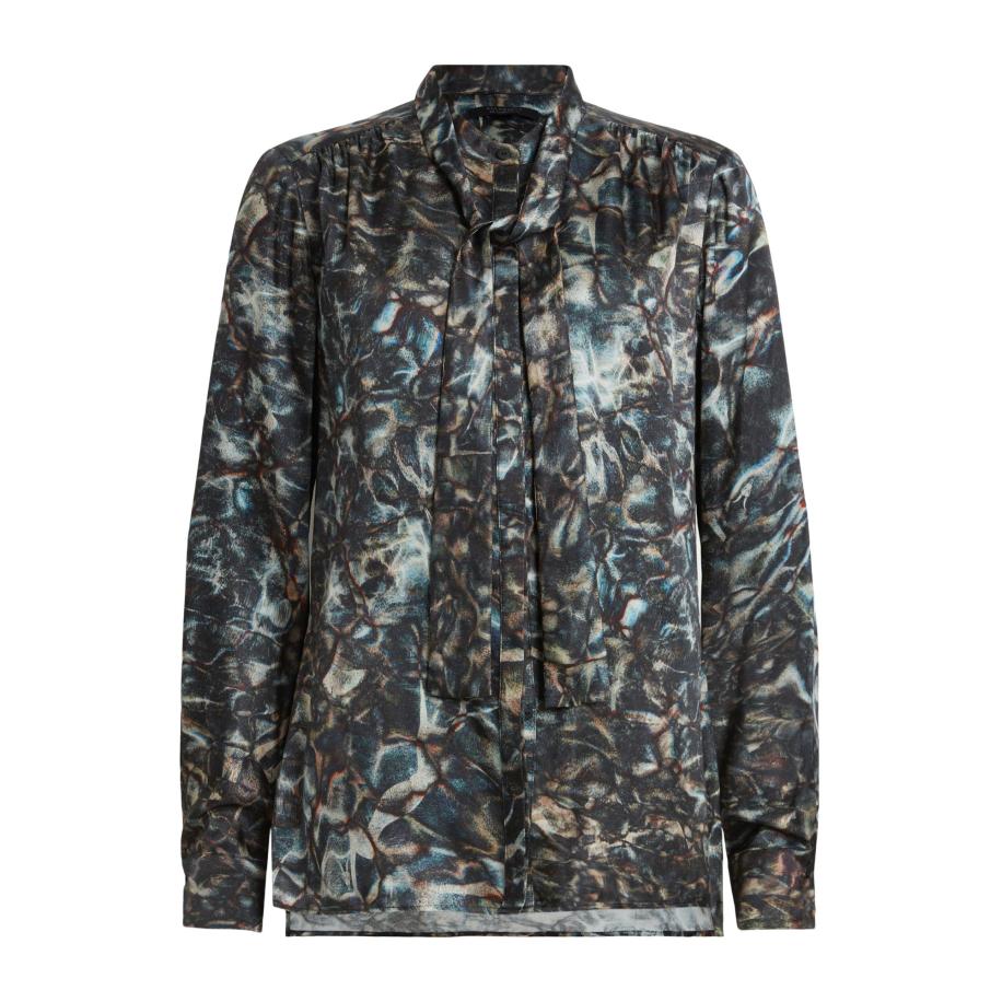 AllSaints AllSaints Blouse TONI CALADESI navy / turquoise / royal blue/koningsblauw / offwhite -