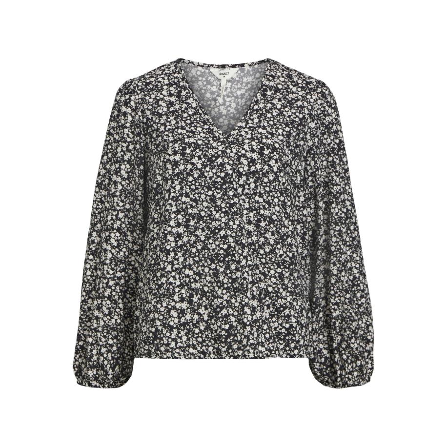 Object OBJECT Blouse Leonora zwart / wit -