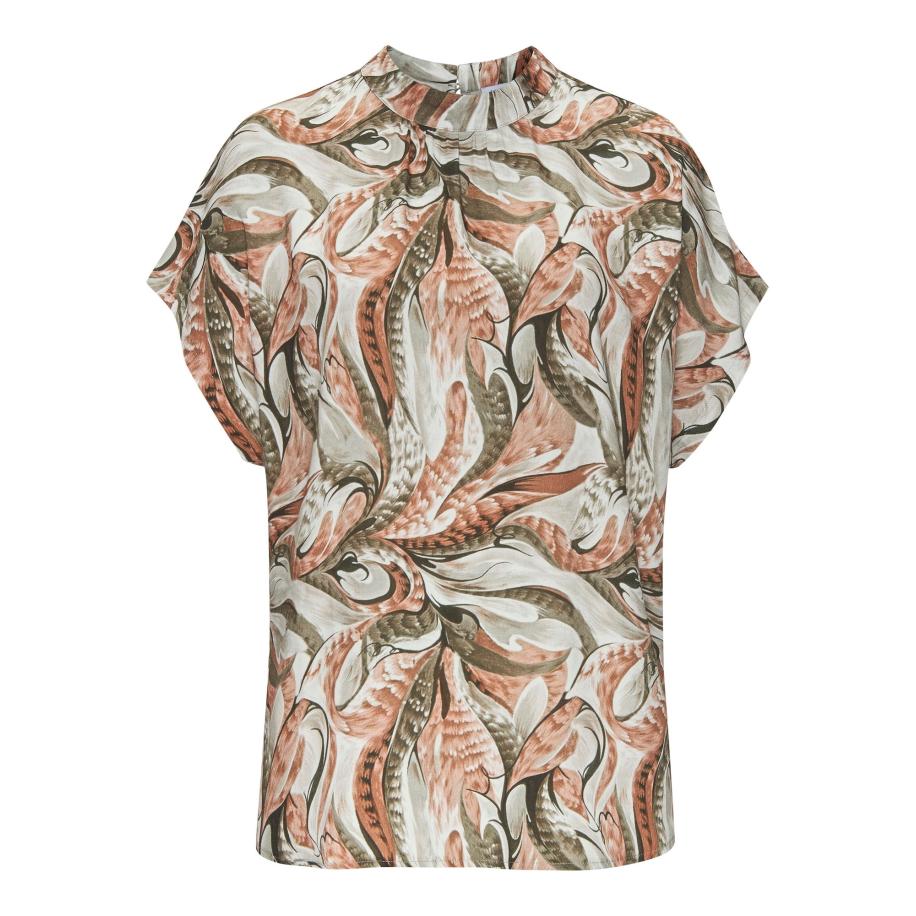 Lascana LASCANA Blouse kastanjebruin / olijfgroen / donkergroen / offwhite -