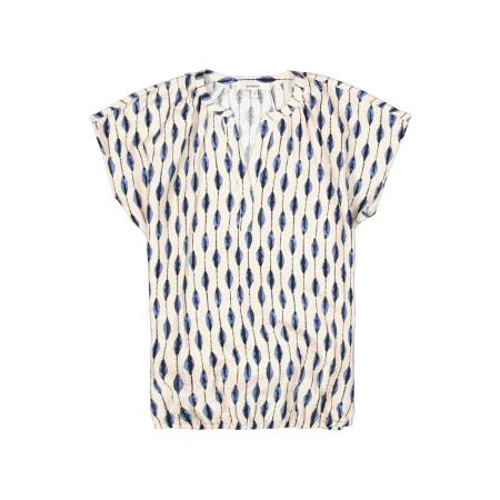 Garcia GARCIA Blouse crème / saffier / zwart