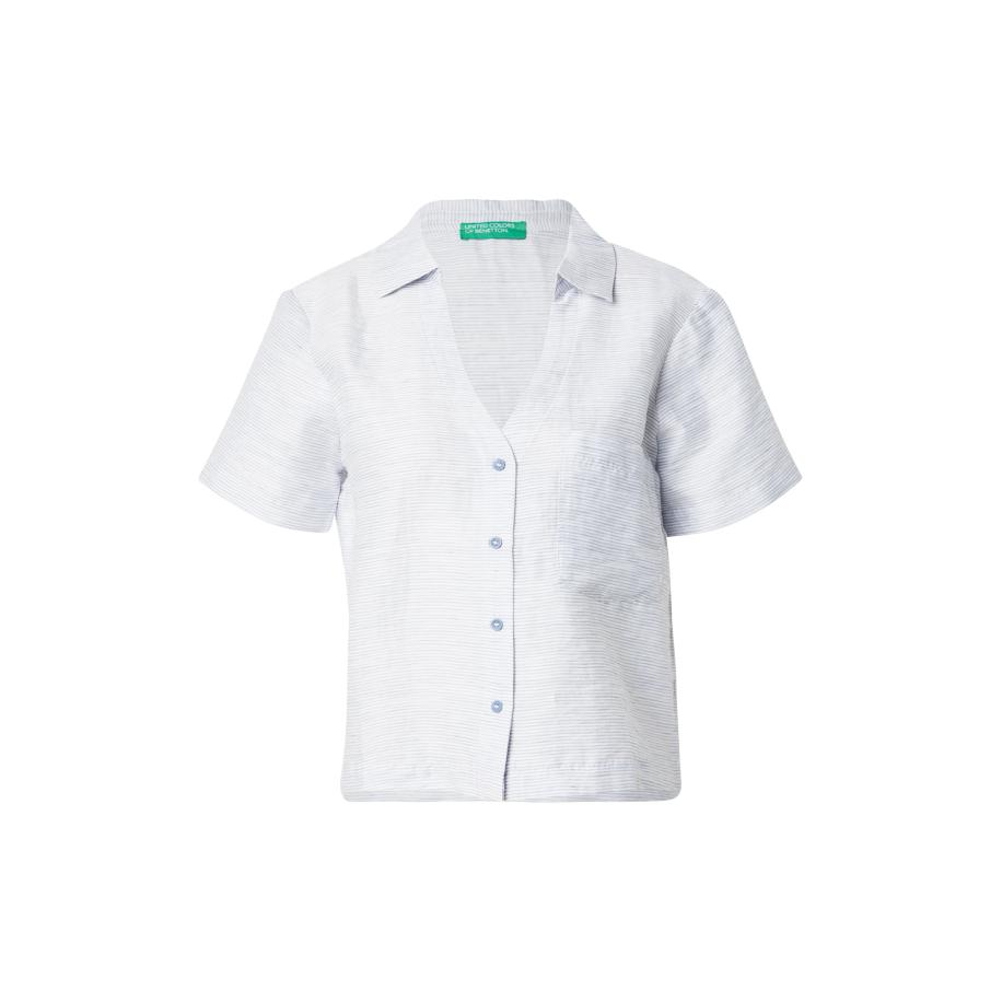 United Colors of Benetton UNITED COLORS OF BENETTON Blouse lichtblauw / wit -