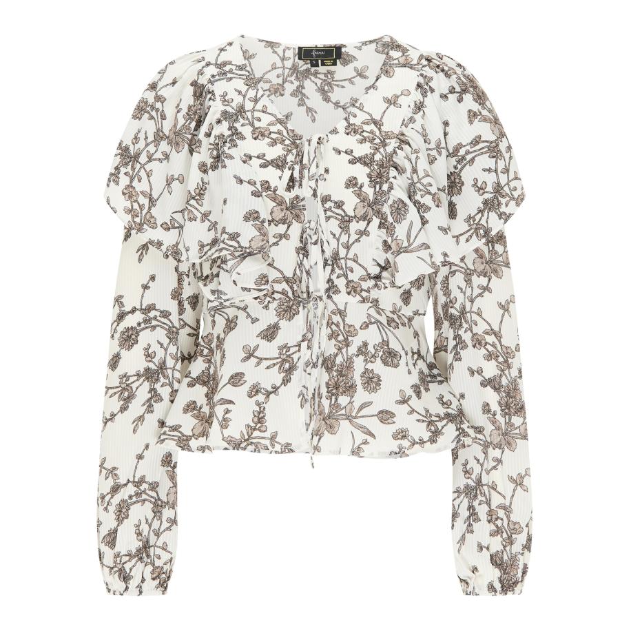 Faina faina Blouse donkerbeige / bruin / zwart / wit -