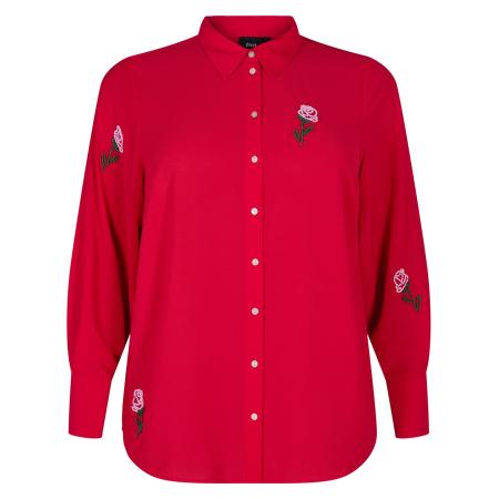 Zizzi Zizzi Blouse MPEARL donkergroen / oudroze / knalrood