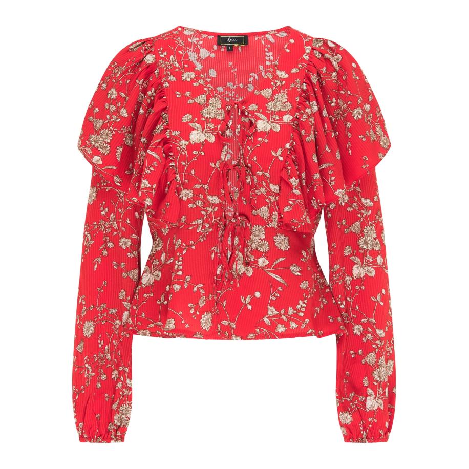 Faina faina Blouse beige / bruin / rood / zwart -