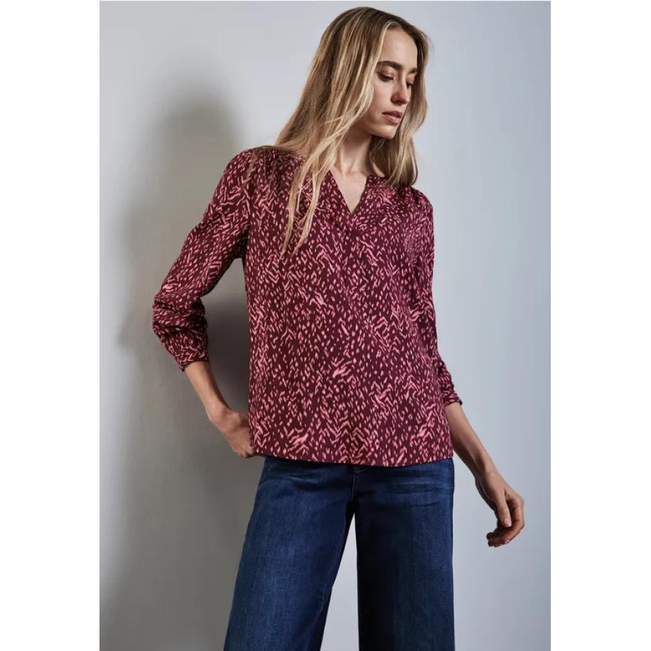 Street One Bedrukte blouse Rood