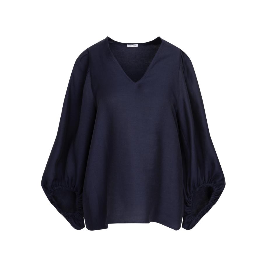 SEIDENSTICKER Blouse Schwarze Rose marine Blauw