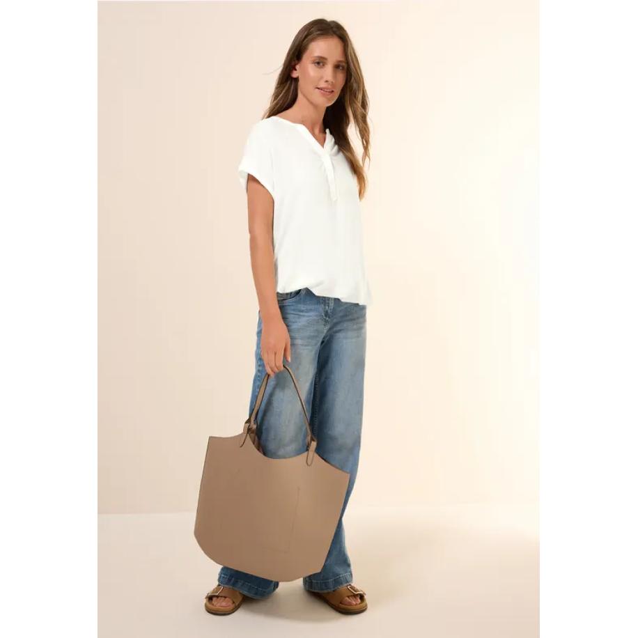 CECIL Blouse met korte mouwen in effen kleur Wit