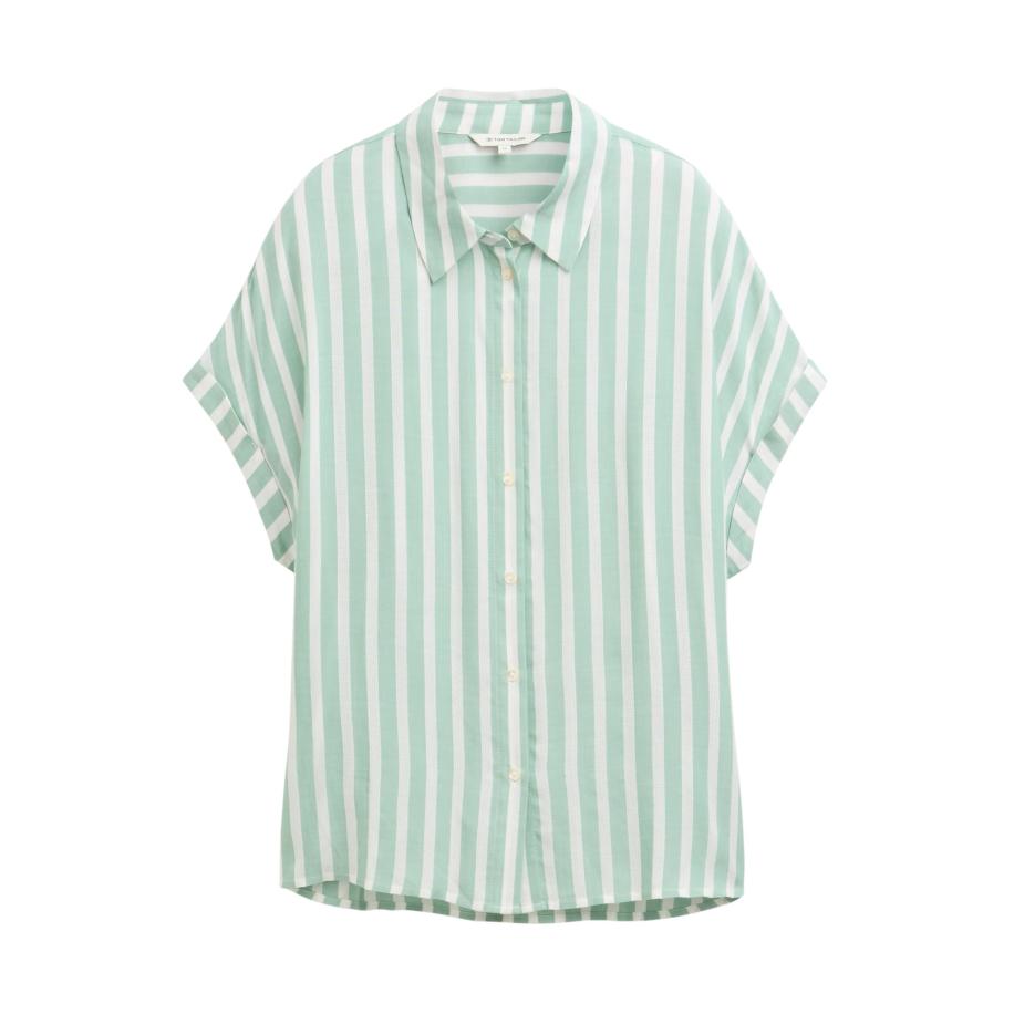Tom Tailor TOM TAILOR Blouse mintgroen / wit -