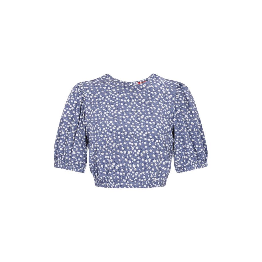 MYMO myMo ROCKS Blouse Fashion Look saffier / donkerblauw / wit -