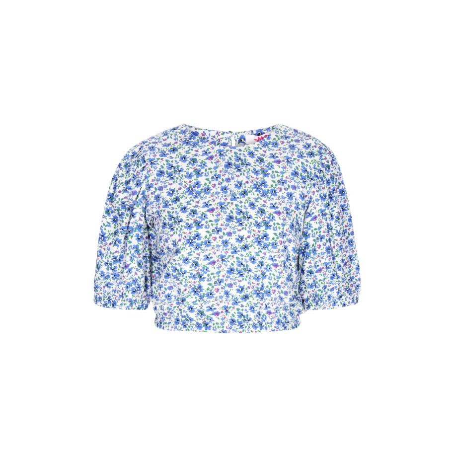 MYMO MYMO Blouse Spring Summer blauw / groen / orchidee / wit -