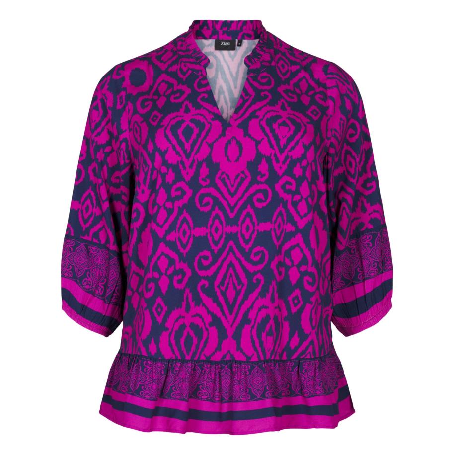 Zizzi Zizzi Blouse EBING navy / cyclaam -