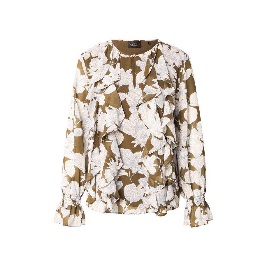 s.Oliver BLACK LABEL Blouse blauw / lichtblauw / kaki Groen