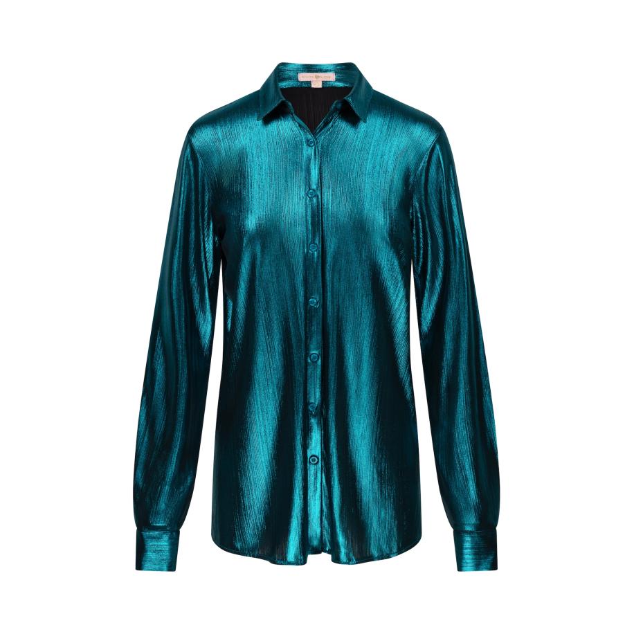 Moda Minx Moda Minx Blouse Shimmering Lights saffier -