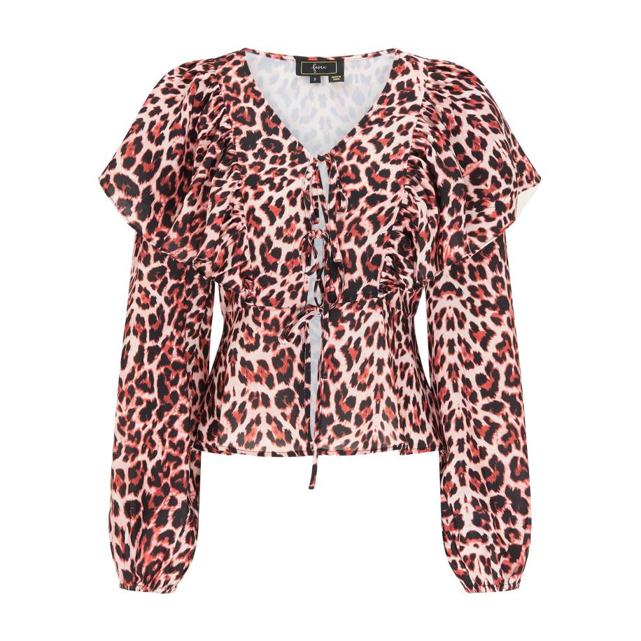 Faina faina Blouse beige / roestrood / zwart -