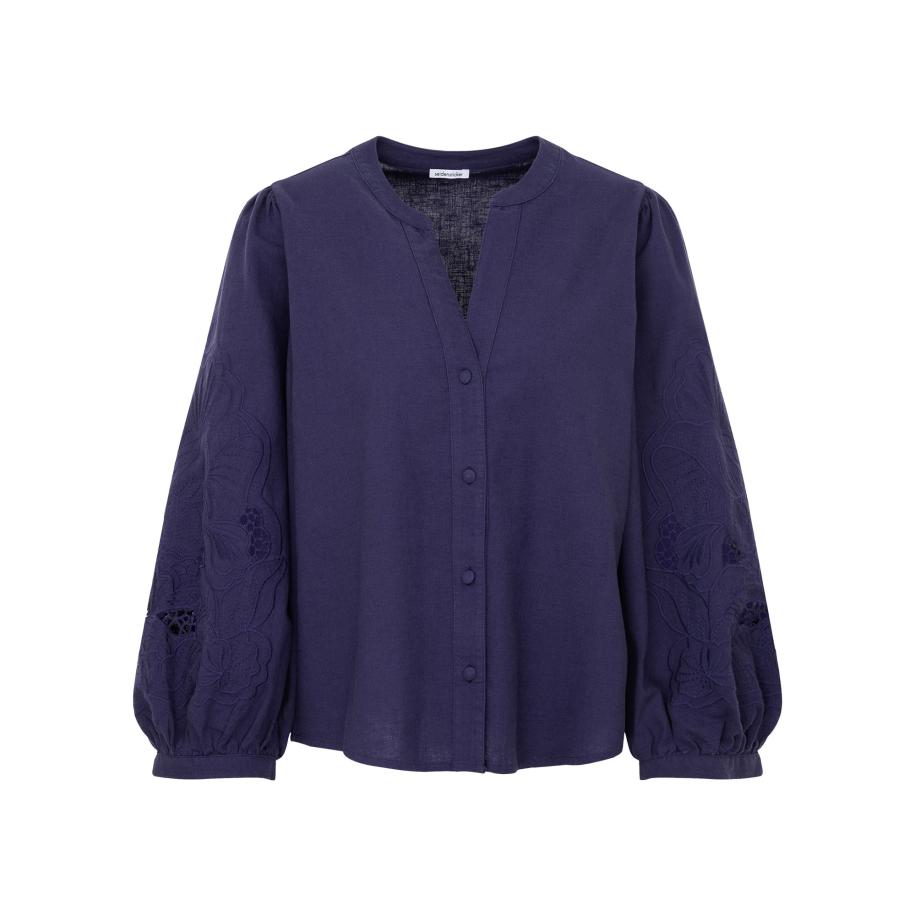 SEIDENSTICKER Blouse Schwarze Rose navy Blauw