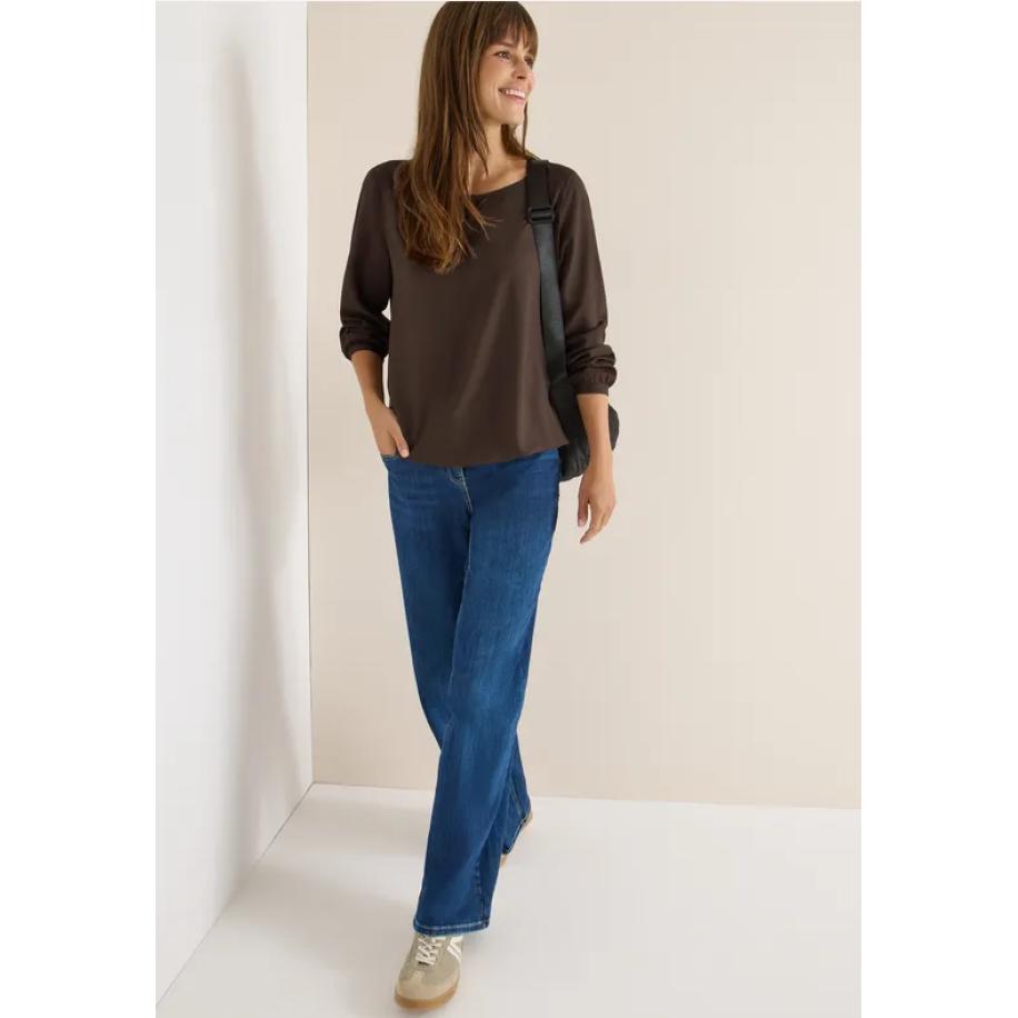 CECIL Blouse in effen kleur Bruin