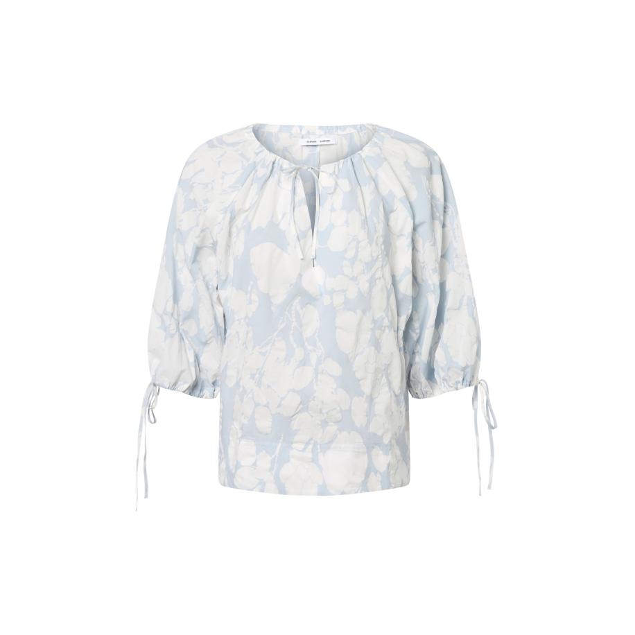 Samsøe & Samsøe Samsøe Samsøe Blouse Samatera lichtblauw / wit -