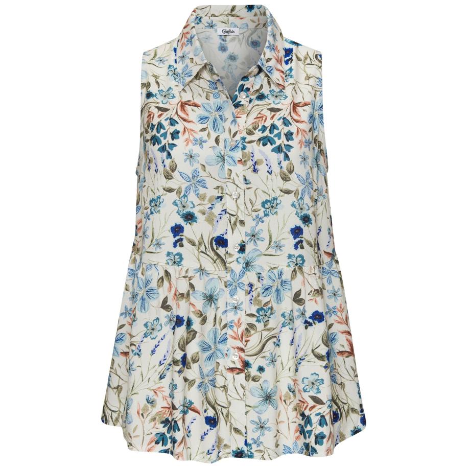 Buffalo BUFFALO Blouse crème / cyaan blauw / kastanjebruin / kaki -